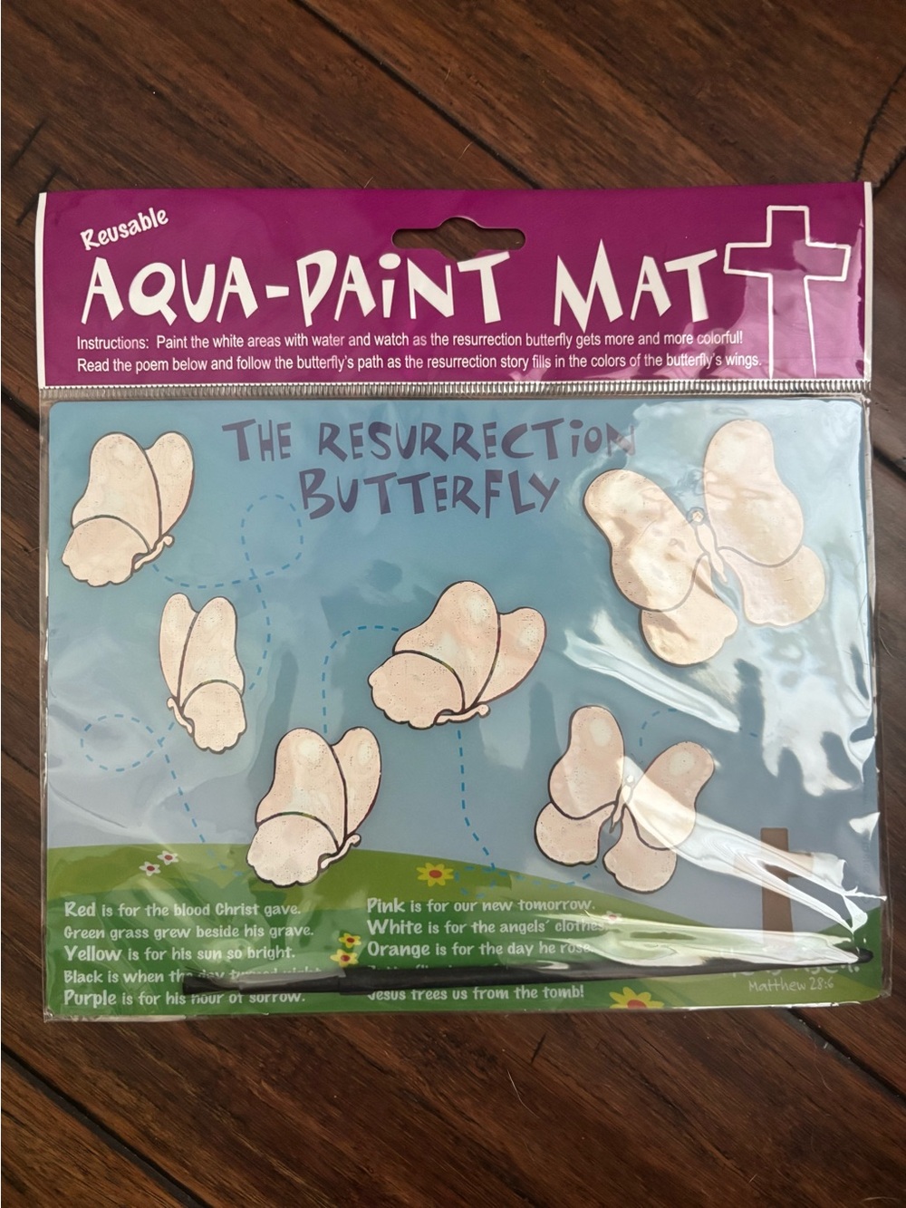 New Aqua-Paint Mat "Resurrection Butterfly" Reusable